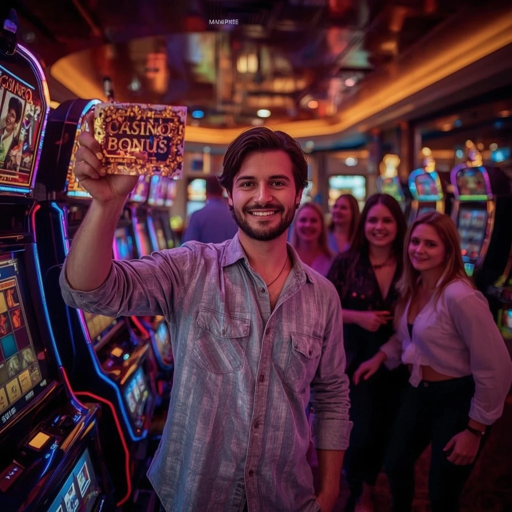 une personne tenant un bonus Casino Winner